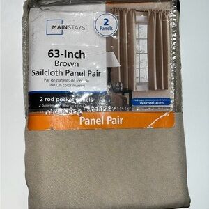 Mainstays Sailcloth Panel Pair Curtains 28”W x 63”H